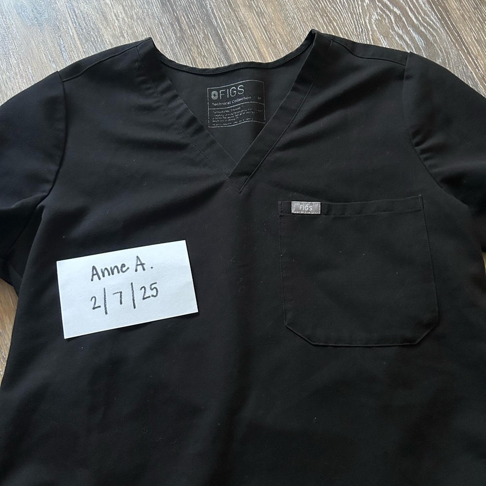 Figs Catarina Scrub Top Black
